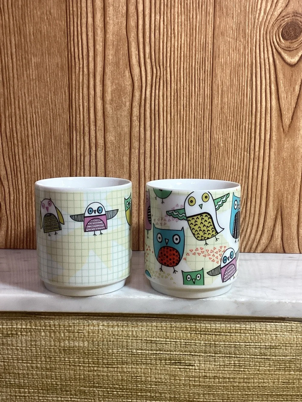 Owls by Creative Tops Ltd Colorful Owl Ceramic Mug Set -